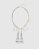 pearl ribbon chain necklace【stock】