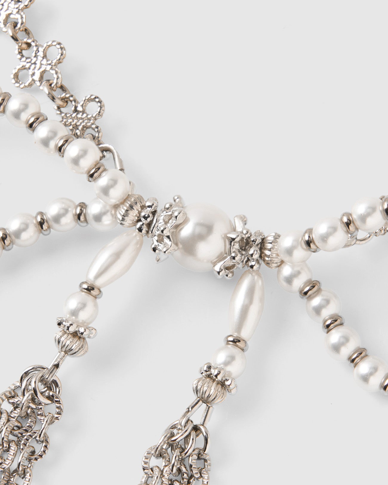 pearl ribbon chain necklace【Delivery in March 2025】