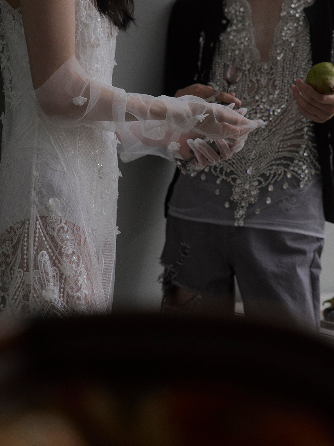 chain damaged denim pants Gray【Delivery in February 2026】