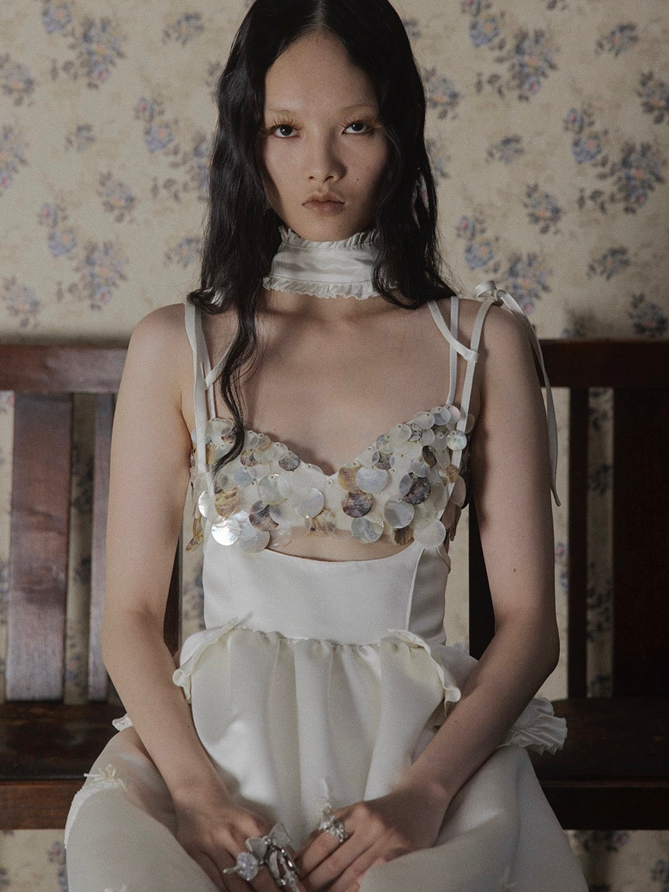 feather beads apron dress【Delivery in March 2026】