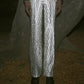 damaged fence beads embroidery pants【Delivery in September2025】
