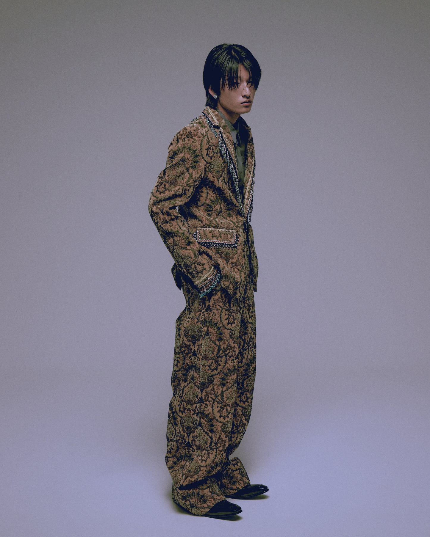 arabesque jacquard pants Camel【Delivery in December 2023】