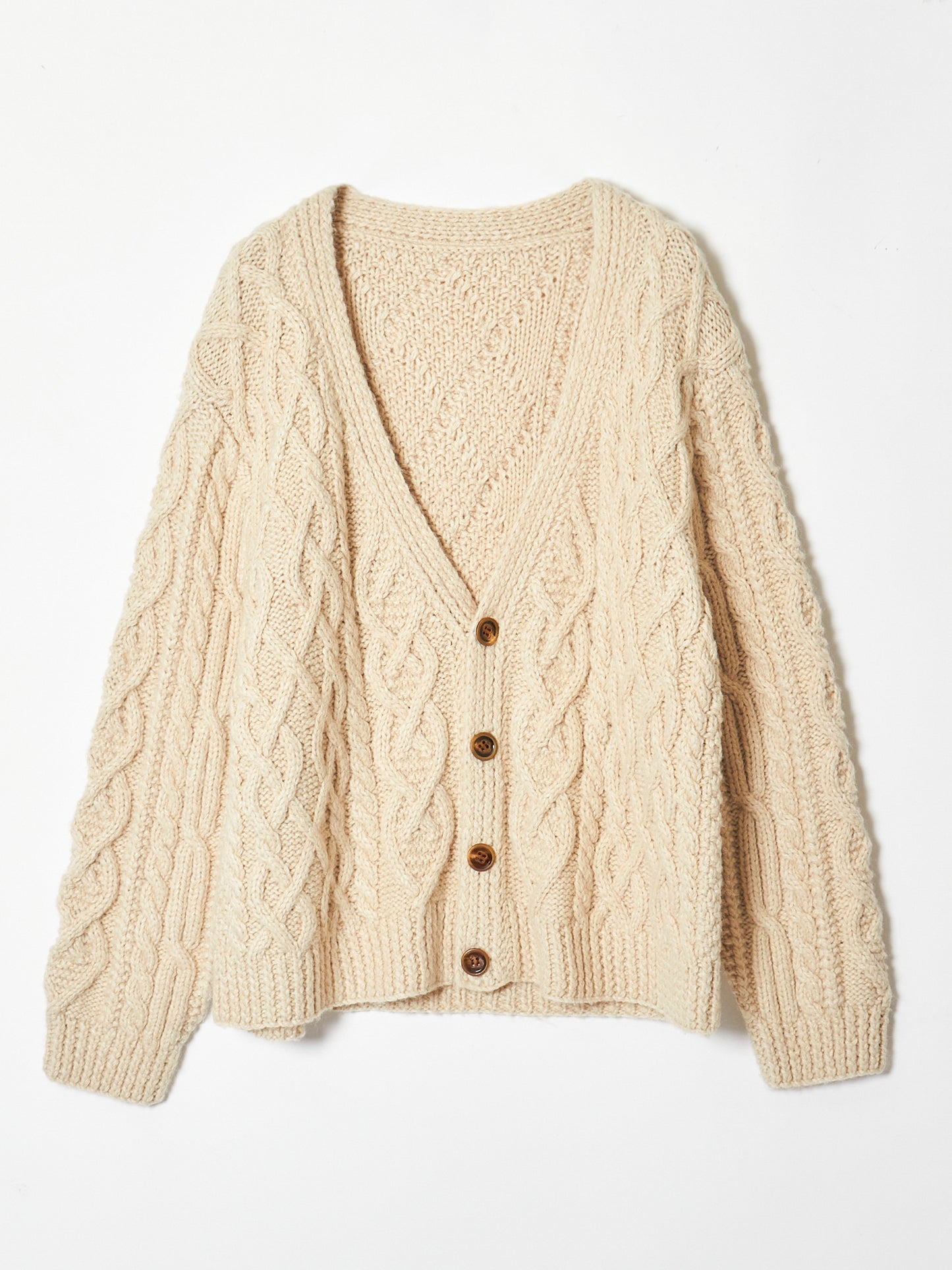 cable stitch hand knit cardigan