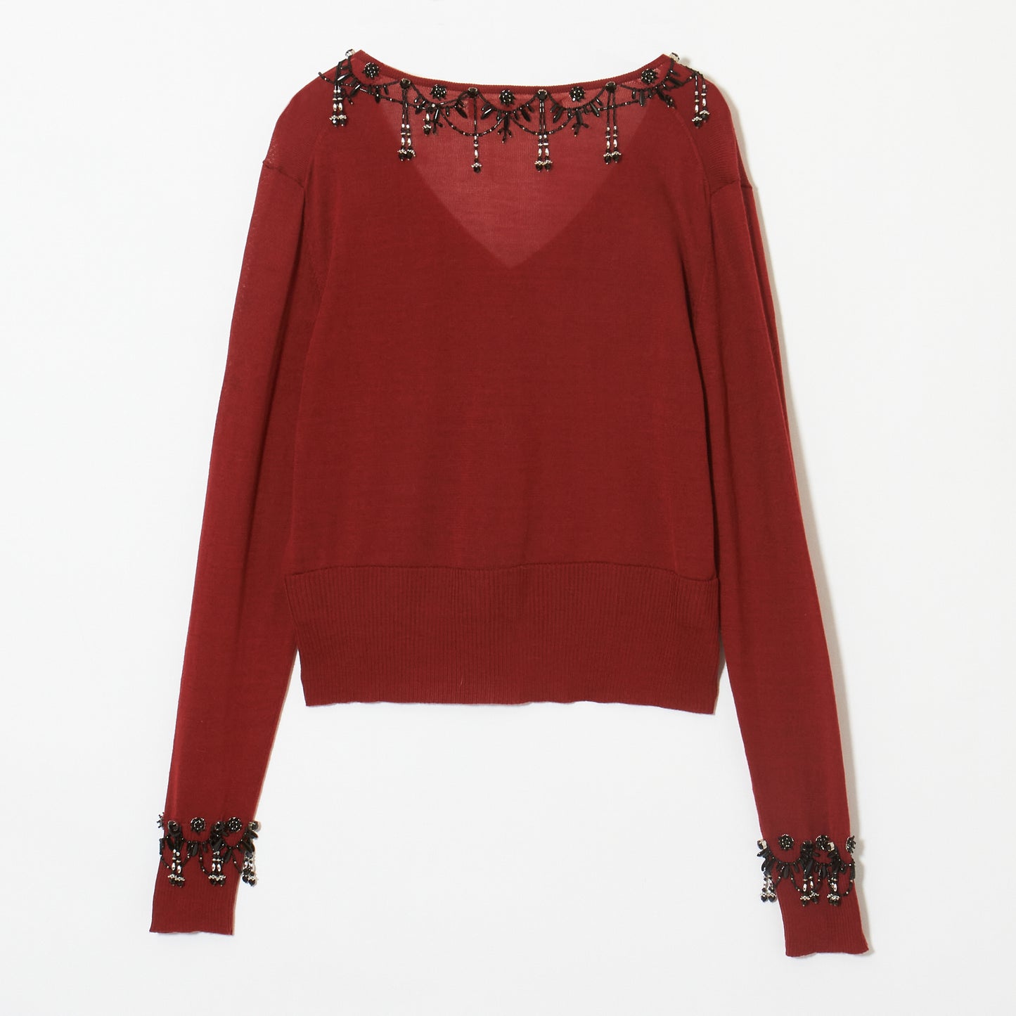 Memento Jewelry knit cardigan Red【Stock】