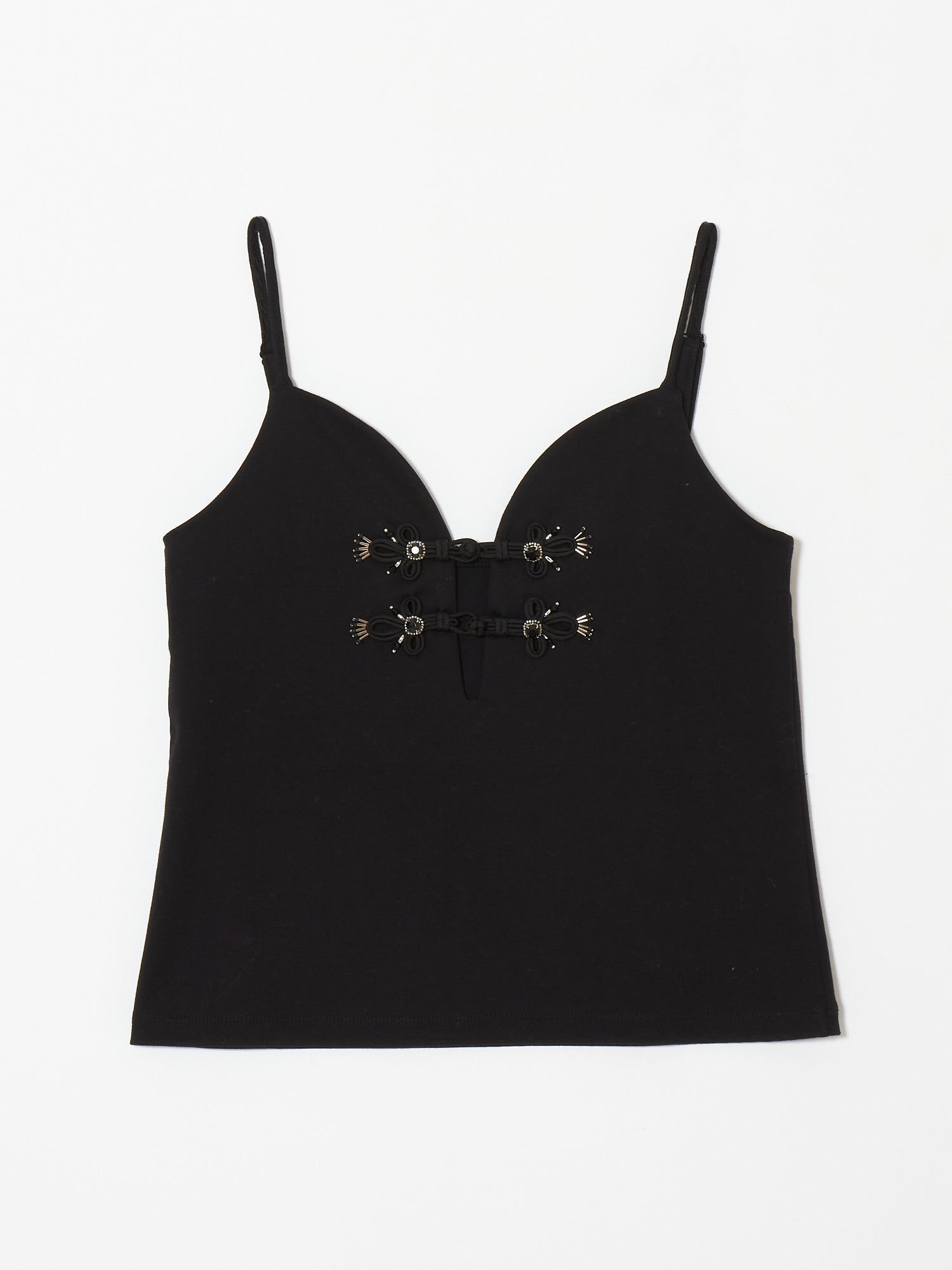 China button camisole Black