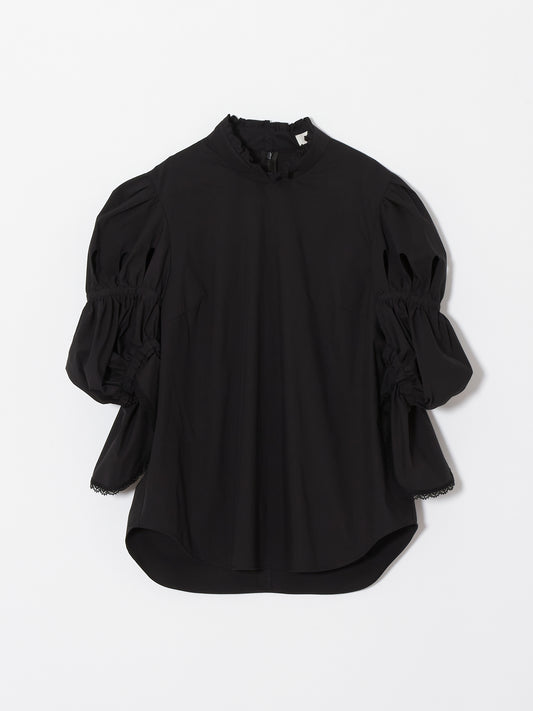 Puff sleeve blouse Black【stock】
