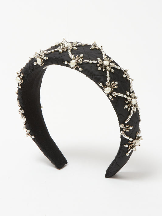 White pearl hair band Black【Delivery in February 2023】