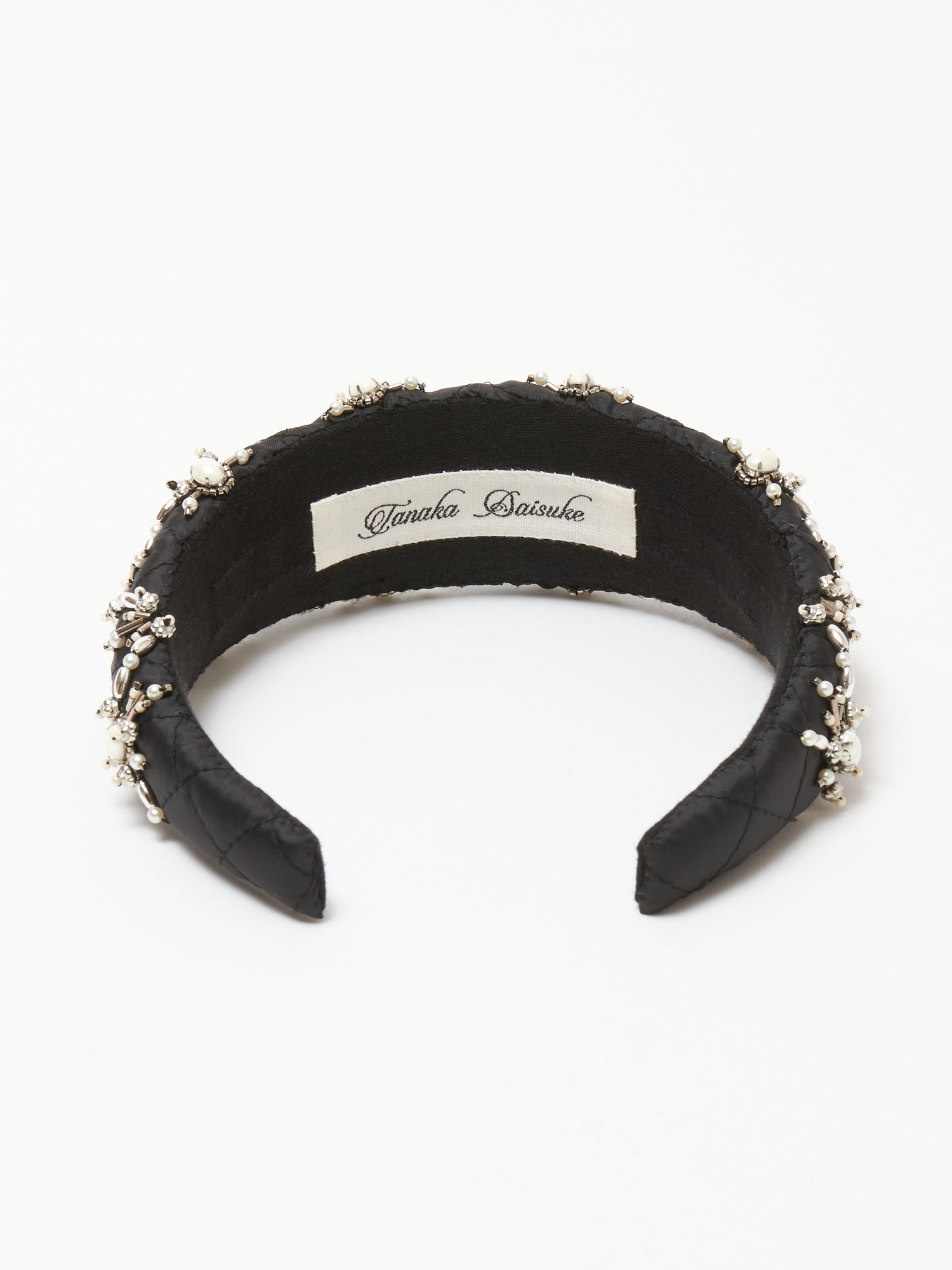 White pearl hair band Black【stock】