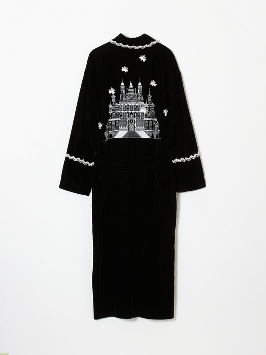 castle embroidery china button gown