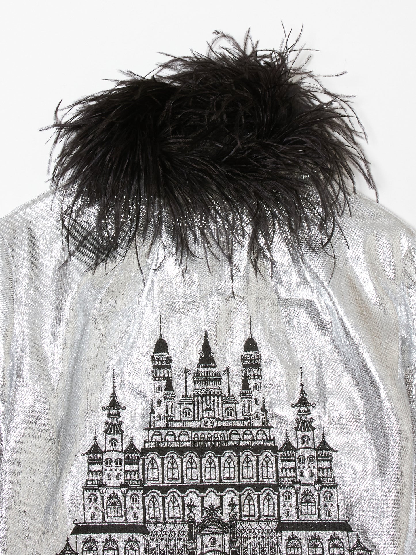 castle embroidery silver pullover