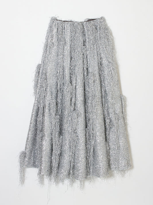silver fringe skirt