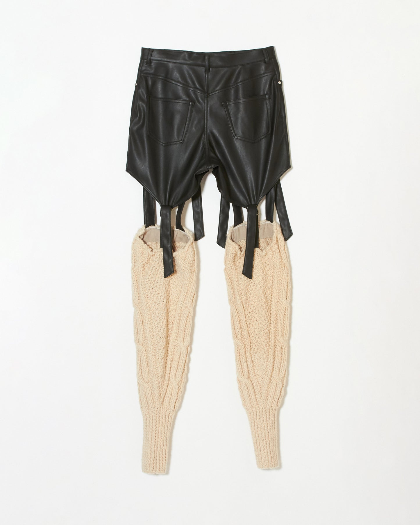 cable knit leather pants【Delivery in March 2023】