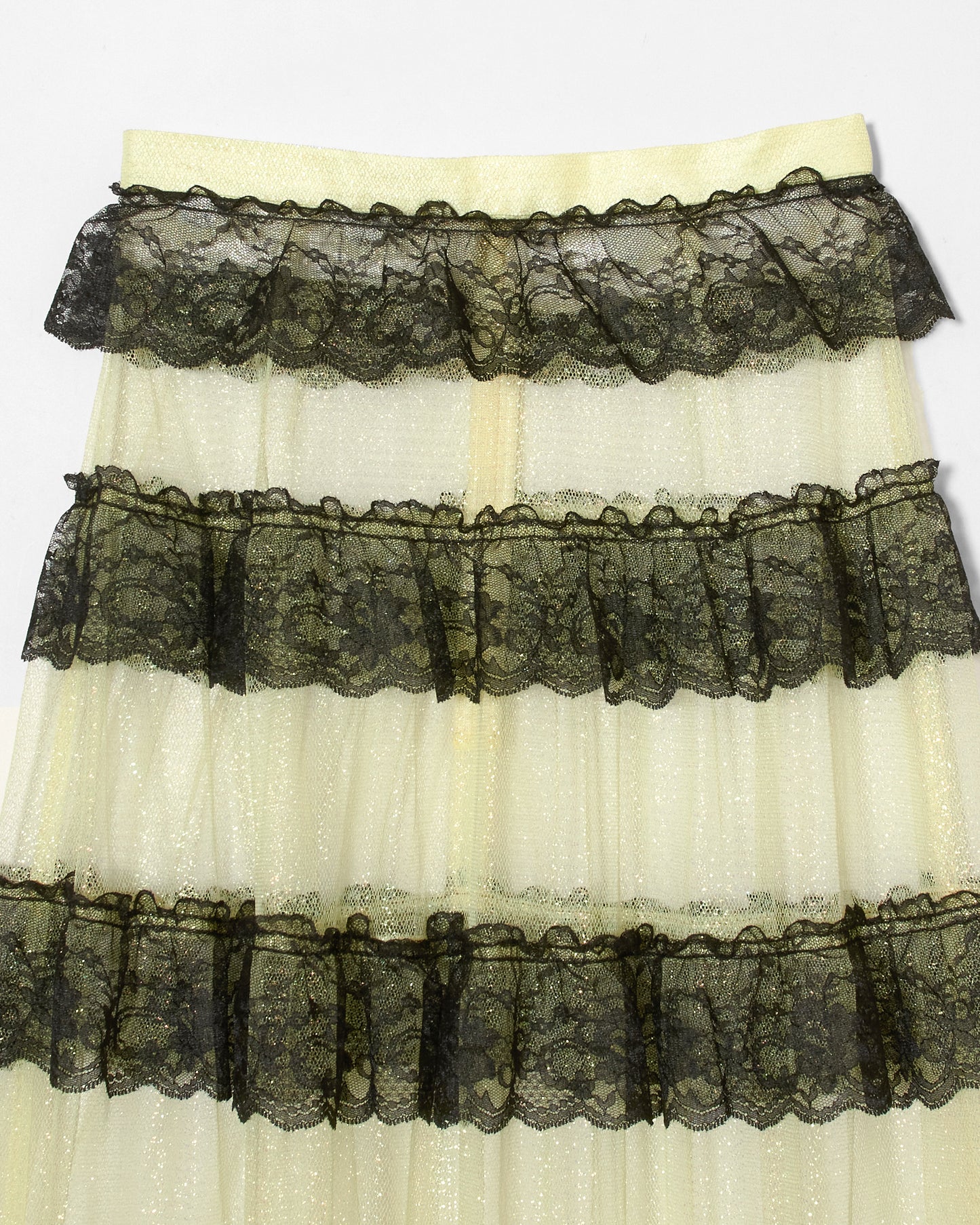 black lace yellow skirt【Delivery in August 2023】