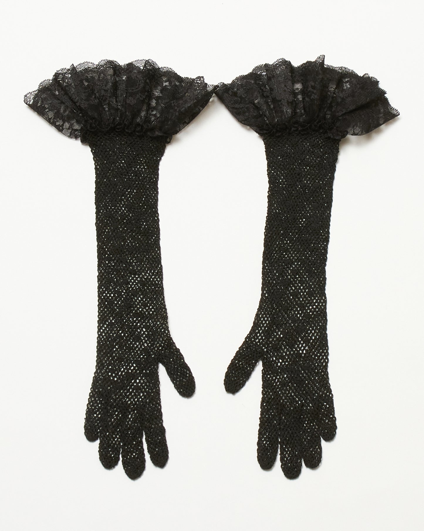 black lace mesh gloves