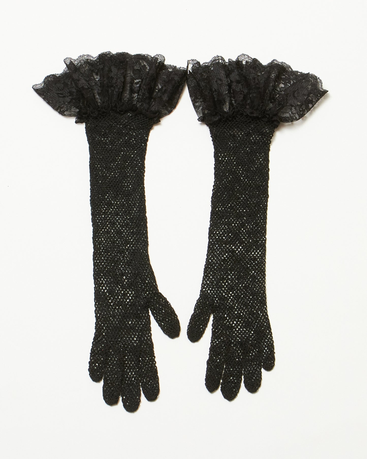 black lace mesh gloves