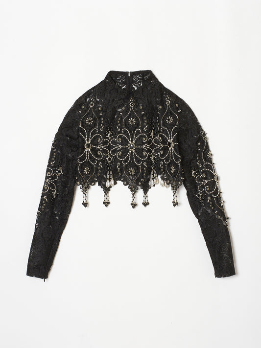 black lace bijou pullover【Delivery in December 2023】