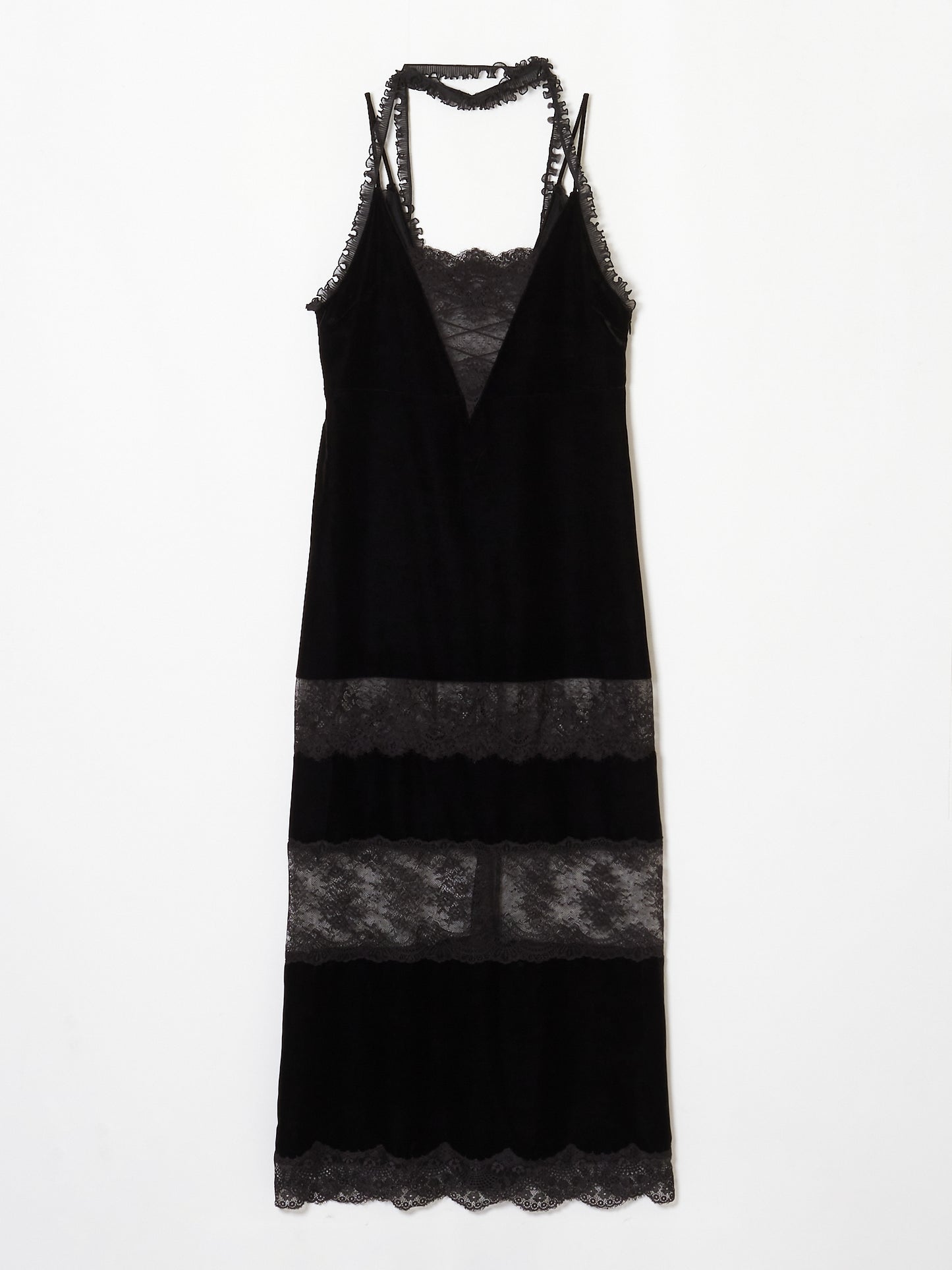 black lace velour camisole dress【Delivery in December2023】