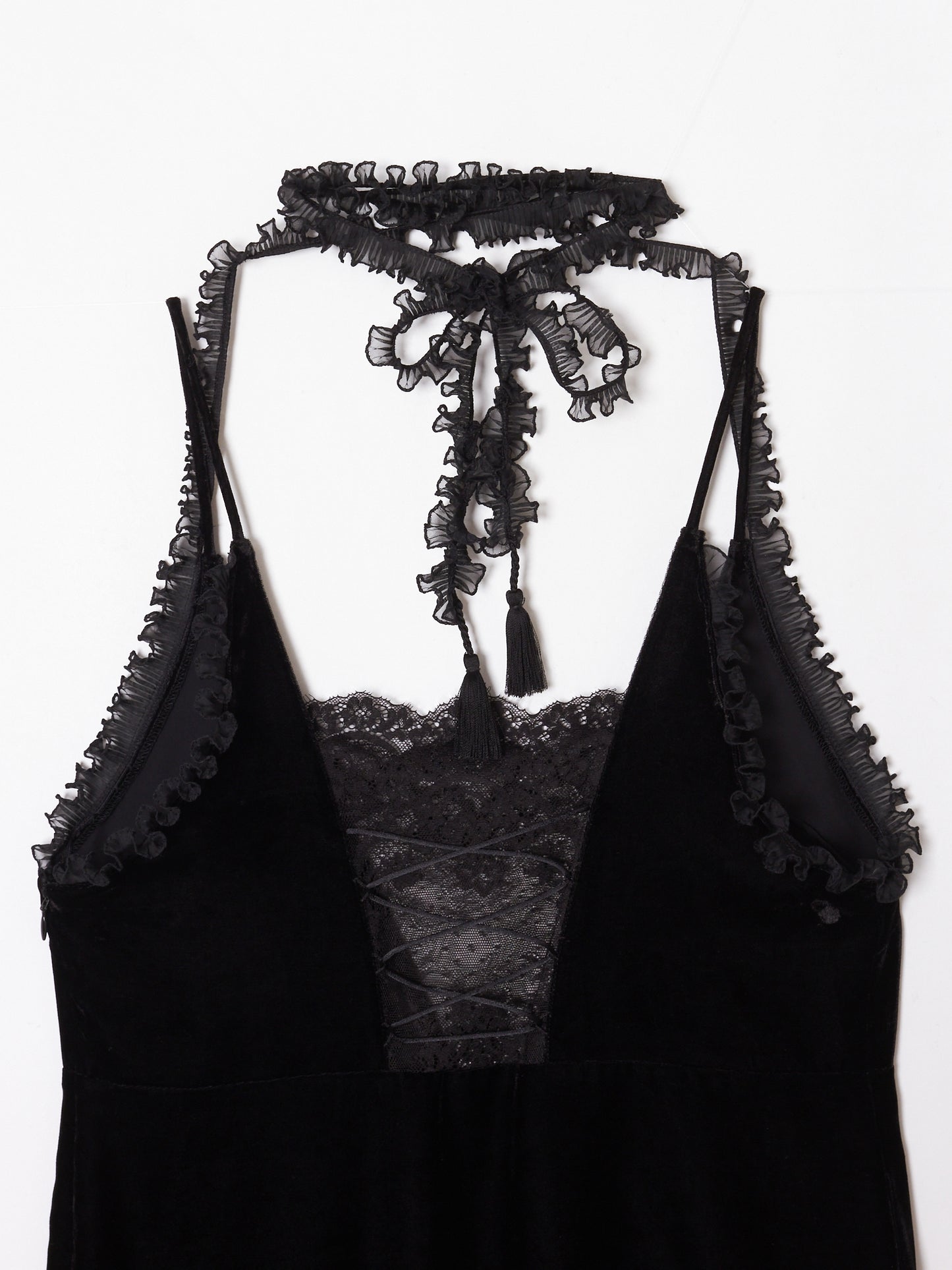 black lace velour camisole dress【Delivery in December2023】