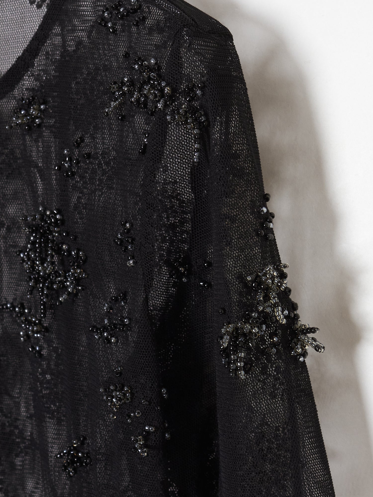 gypsophila embroidery sheer tops Black【Stock】