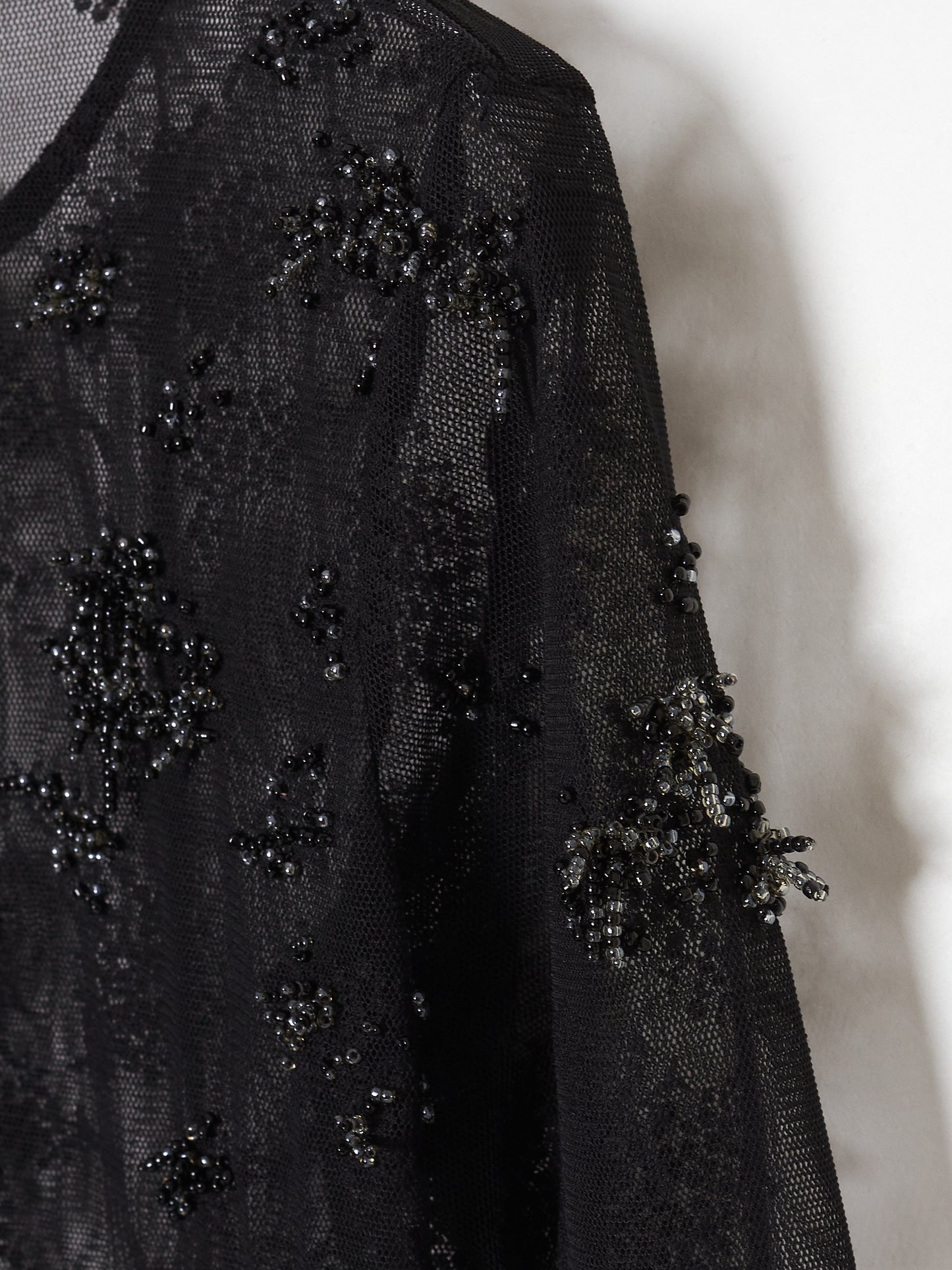 gypsophila embroidery sheer tops Black【Delivery in December 2023】