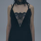 black lace velour camisole dress【Stock】