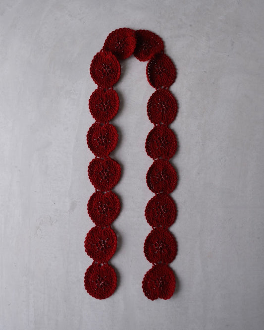 heart knit scarf RED【Delivery in March 2023】