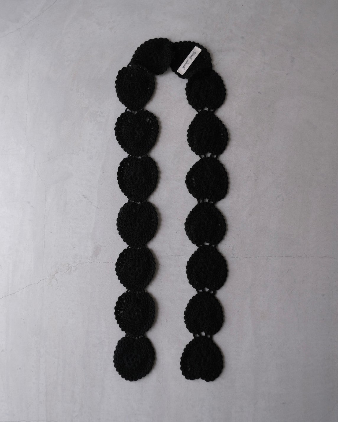 heart knit scarf BLACK【Delivery in March 2023】