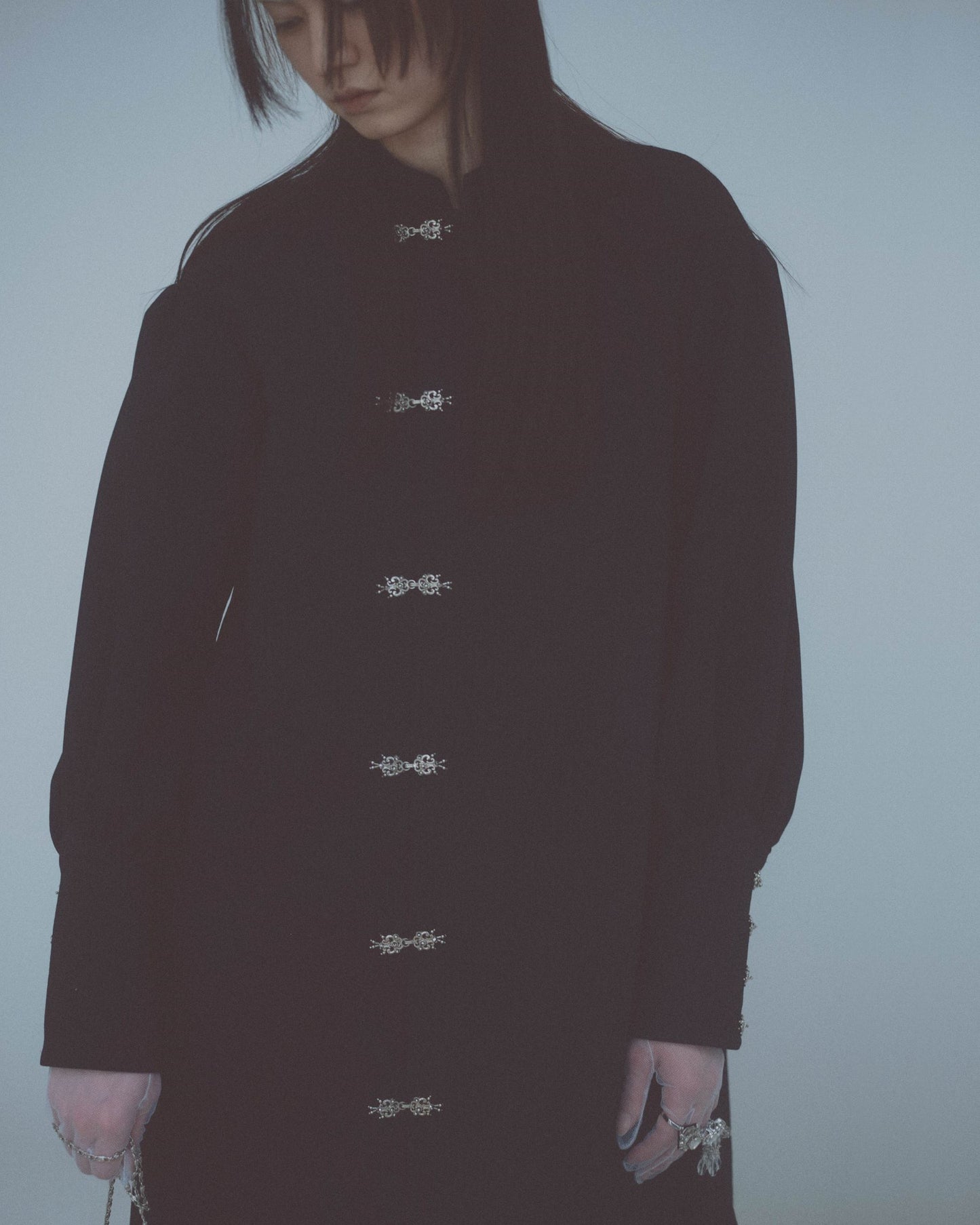 silver button coat【Delivery in March 2024】