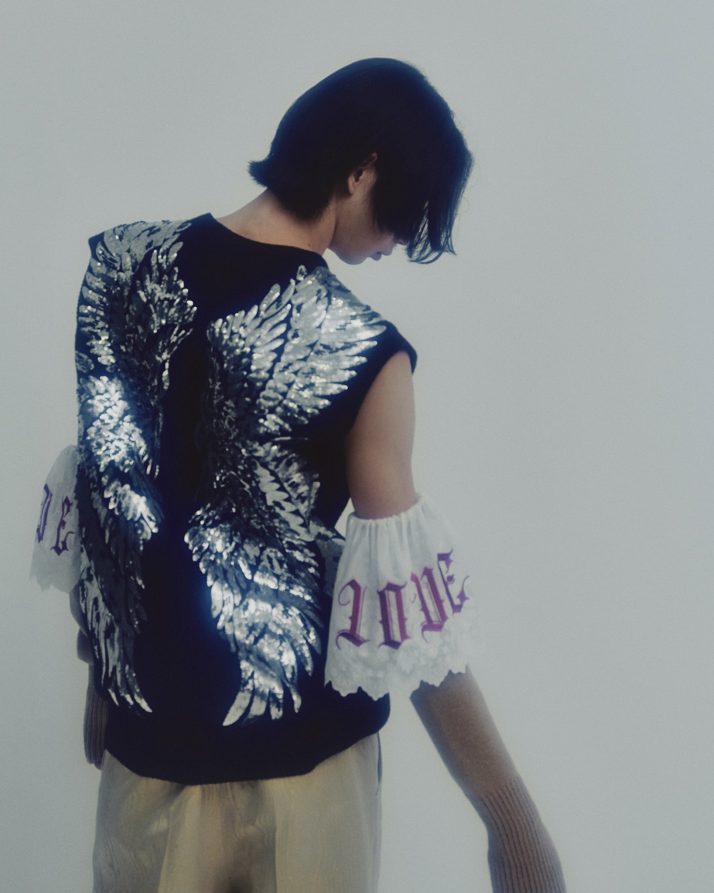 silver wing knit vest【Delivery in September 2023】